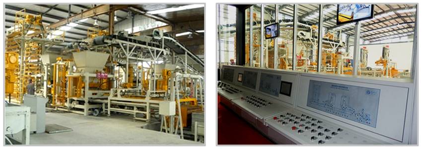 銀馬全自動(dòng)建筑垃圾制磚機(jī)生產(chǎn)線中央電器控制室圖片